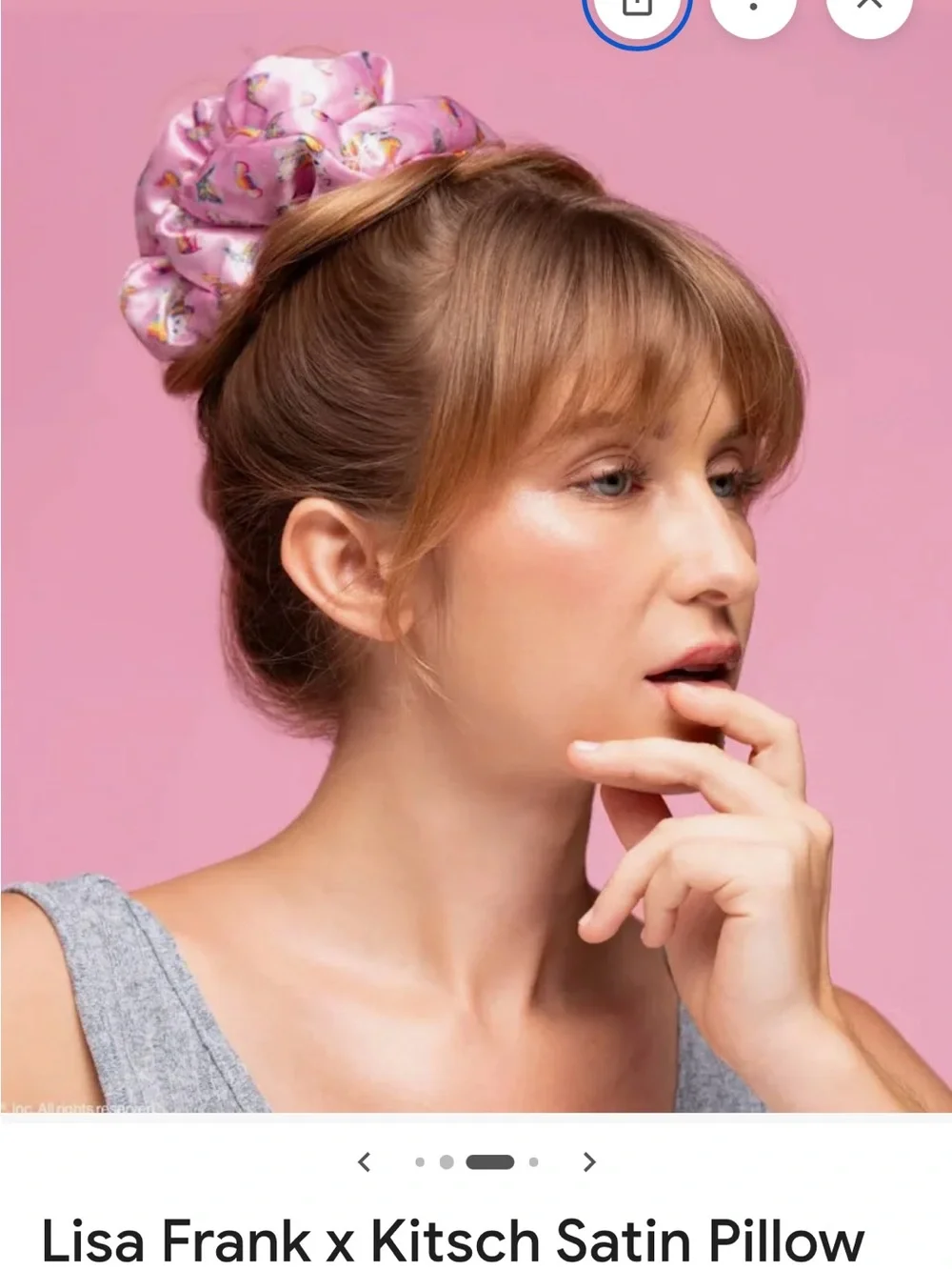 Lisa Frank Satin Pillow Scrunchies Pink and Multicolor Set